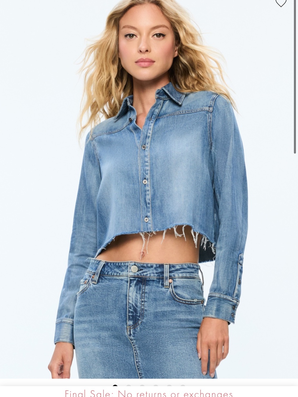 Light Blue Denim Crop Shirt